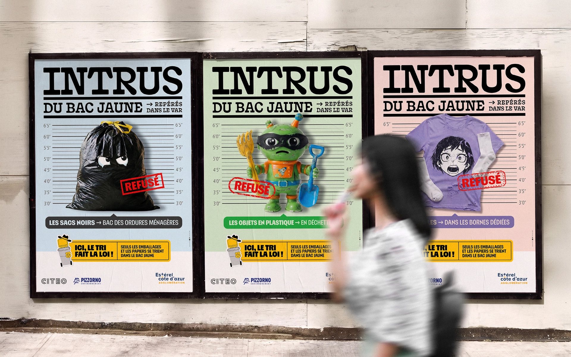 Pizzorno x Citéo – Campagne Intrus du bac jaune